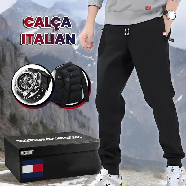 Calça Italian Forrado em Lã (Esteja Preparado No Frio!) + 2 BRINDES: Jaqueta e Relógio