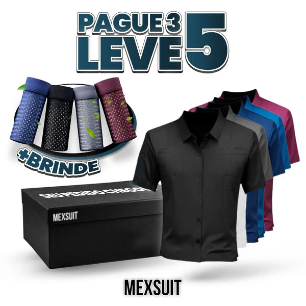 [PAGUE 3 LEVE 5] Camisa Polo Vest (Elegânca e Conforto) + BRINDE Limitado: 4 Cuecas Premium